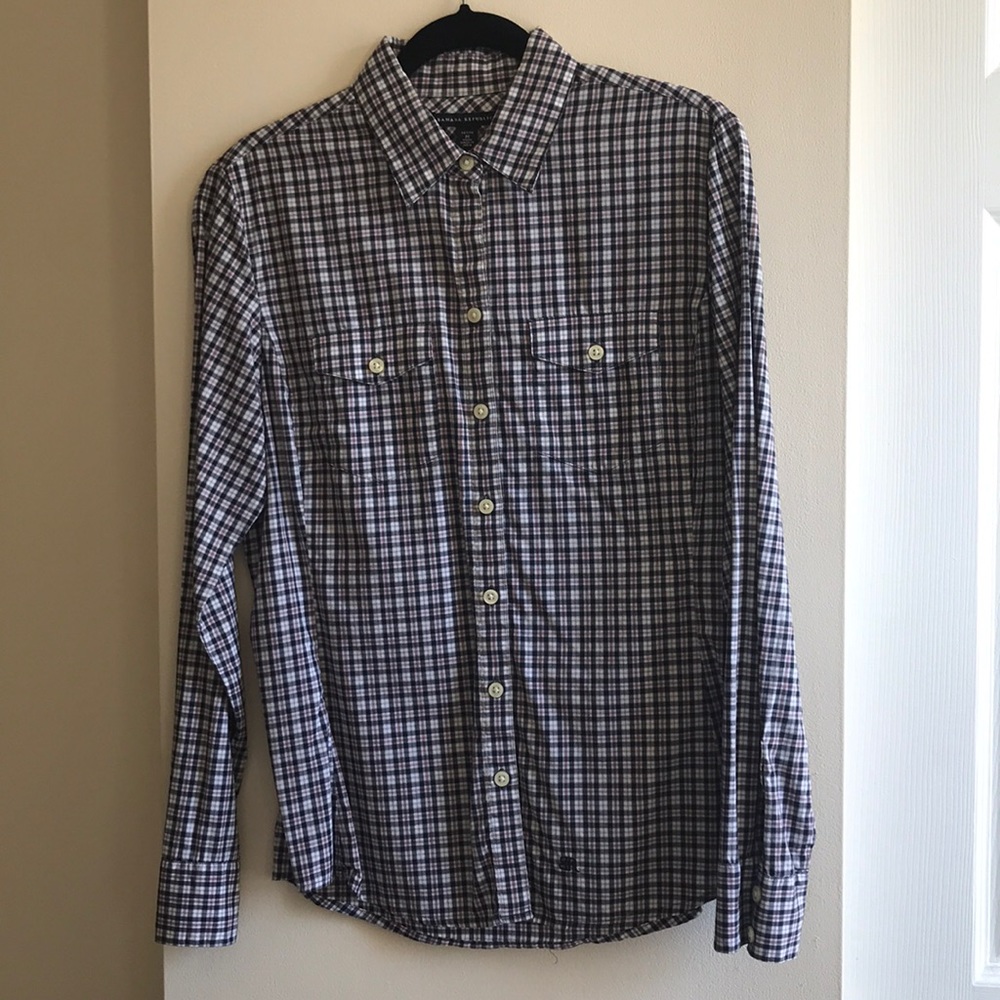 Banana Republic soft wash plaid button down